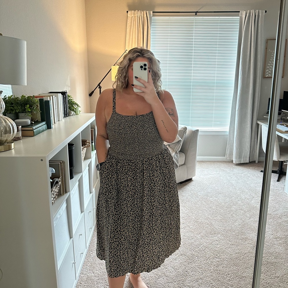 old navy cheetah print cami dress